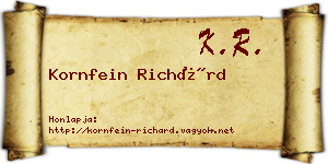 Kornfein Richárd névjegykártya